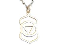 LKBEADS Collana con ciondolo chakra del terzo occhio in argento sterling 925, piccolo ciondolo yoga, regalo semplice, zen, delicato, gioiello per tutti i giorni | con catena da 18 pollici | placcato
