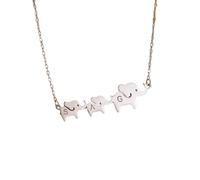 LKBEADS Collana con ciondolo minimalista a forma di elefante in argento sterling 925, dalla forma particolare, con catena a maglia da 45 cm e ciondolo placcato argento. Un |LKD_3DM_00847