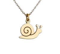 LKBEADS Collana con ciondolo minimalista a forma di lumaca in argento sterling 925, dalla forma particolare, con catena a maglia da 45 cm e ciondolo placcato oro. Un |LKD_3DM_00353
