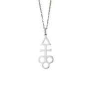 LKBEADS Collana con ciondolo minimalista Dioniso in argento sterling 925 dalla forma particolare con catena a maglia fine da 45 cm, ciondolo placcato argento, gioiello significativo |LKD_3DM_00885