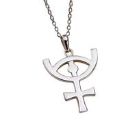 LKBEADS Collana con ciondolo minimalista Osiride in argento sterling 925 dalla forma particolare con catena a maglia fine da 45 cm, ciondolo placcato argento, gioiello significativo |LKD_3DM_00881