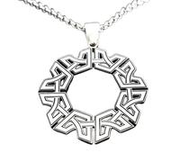 LKBEADS Collana con ciondolo minimalista Trinity Circle in argento sterling 925, forma rotonda, con catena a maglia fine da 45 cm, ciondolo placcato argento, gioiello significativo |LKD_3DM_00581