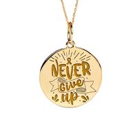 LKBEADS Collana con ciondolo Never Give Up color oro|LK_NLC_02111 | Collana con ciondolo Never Give Up color oro |LK_NLC_02111