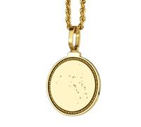 LKBEADS Collana con ciondolo rotondo da 25 mm in argento sterling 925 con mappa delle Isole Marshall incisa, placcato oro, gioiello con città e paese per uomo e donna |LKN_MAP_01109