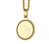 LKBEADS Collana con ciondolo rotondo da 25 mm in argento sterling 925 con mappa delle Isole Marshall incisa, placcato oro, ideale come regalo unisex |LK_EGMP_0035