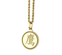 LKBEADS Collana con ciondolo rotondo da 28 mm in argento sterling 925 con incisione di un cane Havanese, placcato oro, per uomo e donna, con cavo da 45 cm, gioiello fatto a mano |LK_ENGP_0865