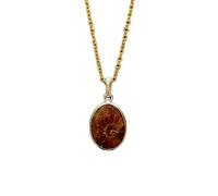 LKBEADS Collana con ciondolo rotondo in argento sterling 925 con gemma di agata Crazy Lace naturale e catena a maglia fine, gioiello fatto a mano che aumenta la felicità |LK_SGMP_0112