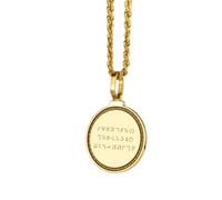 LKBEADS Collana con ciondolo rotondo inciso Handies Peak in argento sterling 925 da 28 mm, placcato oro, per uomo e donna, con cavo da 45 cm, gioiello fatto a mano |LK_ENGP_0152