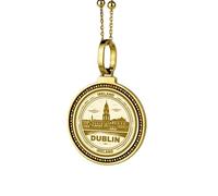 LKBEADS Collana con ciondolo rotondo inciso Uncompahgre Peak Mount in argento sterling 925, diametro 28 mm, placcato oro, per uomo e donna, con cavo da 45 cm, gioiello fatto a mano |LK_ENGP_0756