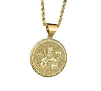 LKBEADS Collana con ciondolo Saint King in argento sterling 925, 22 mm |LK_NLC_00350