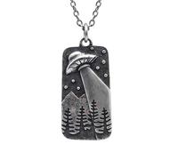 LKBEADS Collana con luce UFO a fascio luminoso in argento sterling 925. |LK_NLC_02713