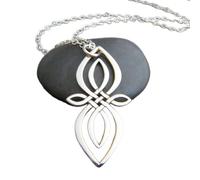 LKBEADS Collana con nodo celtico infinito in argento sterling 925, ciondolo con doppio nodo, piccolo motivo ornamentale, semplice, moderno, regalo contemporaneo | con catena da 18 pollici | placcato