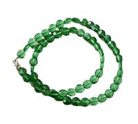 LKBEADS Collana con perle di quarzo smeraldo a forma di moneta, colore verde, 8 mm | Collana da 43 cm, gioielli con perle fatti a mano |LKSLF_NCK_00414