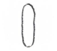LKBEADS Collana di perle di diaspro Picasso a forma di pneumatico, colore grigio, 4 mm | Collana di perle fatte a mano, 43 cm |LKSLF_NCK_00474