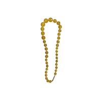 LKBEADS Collana di perle di giada gialla, forma rotonda, colore giallo, 8-14 mm | Collana di perle fatte a mano, 43 cm |LKSLF_NCK_00490