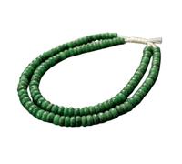 LKBEADS Collana di perle di giada verde a forma di rondella, colore verde, 10 mm | Collana di perle fatte a mano, 43 cm |LKSLF_NCK_00322