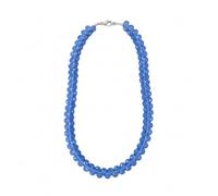 LKBEADS Collana di perle di quarzo lavanda a forma di pera, colore blu, 7 mm | Collana di perle fatte a mano, 45 cm |LKSLF_NCK_00449