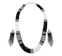 LKBEADS Collana Gerdan ucraina Arabesque Midnight Royal con orecchini, set di perline, gioielli tradizionali multicolore fatti a mano |LK_UKRN_0778