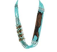 LKBEADS Collana Gerdan ucraina con cavallo marrone, perline tradizionali, gioielli ucraini multicolore fatti a mano |LK_UKRN_0034