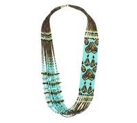LKBEADS Collana Gerdan ucraina con perline a forma di picca, gioielli tradizionali, multicolore, filo di perline fatto a mano, gioielli ucraini |LK_UKRN_0027