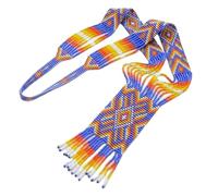 LKBEADS Collana Gerdan ucraina con perline di semi e fiore di stella al tramonto, gioielli tradizionali, multicolore, fatti a mano, filo di perline ucraine |LK_UKRN_0706