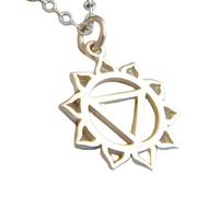 LKBEADS Collana in argento sterling 925 con chakra del plesso solare, piccolo ciondolo yoga charmyogi, regalo semplice zen, delicato, gioiello per tutti i giorni, terzo | con catena da 18 pollici |