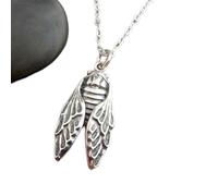 LKBEADS Collana in argento sterling 925 con cicala, metamorfosi, nuovo obiettivo di cambiamento, insetto, ciondolo, delicato, decorativo, ali, gioielli, natura quotidiana | con catena da 18 pollici |