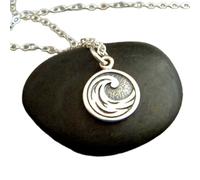 LKBEADS Collana in argento sterling 925 con elemento acqua, onda oceanica, piccolo ciondolo con quattro simboli elementali, mare, cancro, scorpione, pesci, gioielli yoga, delicata | con catena da 18