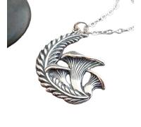 LKBEADS Collana in argento sterling 925 con finferli e felci. Ciondolo da favola piccolo, delicato e grazioso, con ciondolo a forma di foraggiamento Hunter Houby Forager | con catena da 18 pollici |