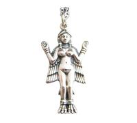 LKBEADS Collana in argento sterling 925 con la dea Innana, dio amore forte coraggioso senza paura ciondolo affrontare paure fede forza | con catena da 18 pollici | placcato argento | L_PN_0540