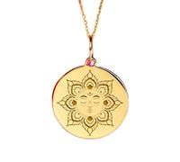 LKBEADS Collana in argento sterling 925 da 22-24 mm | catena da 18 pollici | ciondolo a forma di sole | astrologia | grazioso ciondolo a forma di sole dormiente | gioielli placcati in oro | L_02278