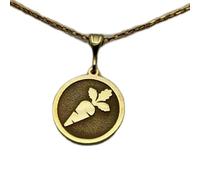 LKBEADS Collana in argento sterling 925 da 22 mm | catena da 18 pollici | ciondolo con incisione a forma di carota, piccolo e delicato, vegano e minimalista | placcatura in oro | L_01788