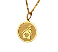 LKBEADS Collana in argento sterling 925 da 24 mm | catena da 18 pollici | casa | casa | ciondolo a forma di cuore infinito | ciondolo casa dolce casa | compleanno | gioielli placcati in oro | L_01221