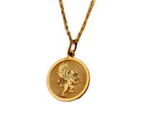 LKBEADS Collana in argento sterling 925 da 24 mm | catena da 18 pollici | grifone | ciondolo grifone | grifone | ciondolo leone e aquila | gioielli mitologia greca || placcatura in oro | L_01077