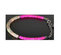 LKBEADS Ethiopian Opal rondelle 3-5mm smooth 7inch Sterling Silver Stacking Beaded Bracelet, Simple Layering, Dainty Gemstone Bracelet, Fine Jewelry, Minimalist,