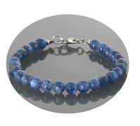 LKBEADS Kyanite rondelle 6-7mm smooth 7inch Sterling Silver Stacking Beaded Bracelet, Simple Layering, Dainty Gemstone Bracelet, Fine Jewelry, Minimalist,
