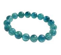 LKBEADS pietra preziosa naturale di cianite blu-verdastra da 11 mm | forma rotonda, pietra a taglio liscio | 7 pollici | gemma di colore blu | braccialetto elastico energetico | LSB_00381
