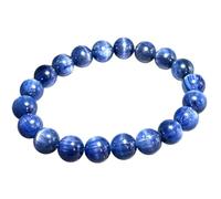 LKBEADS pietra preziosa naturale di cianite da 10 mm | forma rotonda, pietra a taglio liscio | 7 pollici | gemma di colore blu | braccialetto elastico energetico | braccialetto curativo | LSB_00367