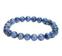 LKBEADS pietra preziosa naturale di cianite da 8 mm | forma rotonda, pietra a taglio liscio | 7 pollici | gemma di colore blu | braccialetto elastico energetico | braccialetto curativo | LSB_00965