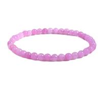 LKBEADS pietra preziosa naturale kunzite 4 mm | forma rotonda, pietra a taglio liscio | 7 pollici | gemma di colore rosa | braccialetto elastico energetico | braccialetto curativo | LSB_02064