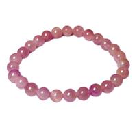 LKBEADS pietra preziosa naturale kunzite 8 mm | forma rotonda, pietra a taglio liscio | 7 pollici | gemma di colore rosa | braccialetto elastico energetico | braccialetto curativo | LSB_01389