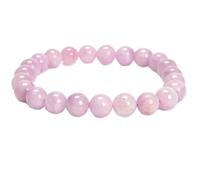 LKBEADS pietra preziosa naturale kunzite 8 mm | forma rotonda, pietra a taglio liscio | 7 pollici | gemma di colore rosa | braccialetto elastico energetico | braccialetto curativo | LSB_01058