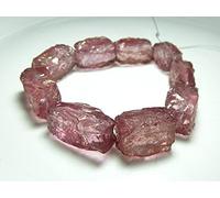 LKBEADS Pink Mystic Quartz Hammered Rectangular Shape- 7" Strand -Stones measure- 10x16-10x19mm