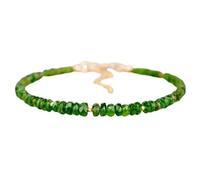 LKBEADS PK_LK_CP_CP_01990, regolabile in pietra, diopside di cromo, a forma di rondella, taglio sfaccettato, 3,5 - 4 mm, perle 17,8 cm, regolabile, pietra diopside cromata, 7 Inch Adjustable, Pietra,