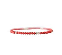 LKBEADS PRECIOUS-GEMS Jewelry Autentico corallo italiano | Corallo rosso del Mar Mediterraneo 3 mm | Corallo rosso autentico 3 mm | Braccialetto con perline di corallo rosso | Corallo naturale