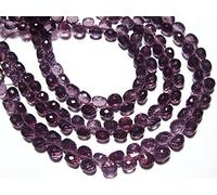 LKBEADS Rhodolite Quartz Glass Faceted Onion Briolette- 9"Strand -Stones measure- 7mm