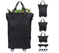 LKbeuuu Borsa della spesa riutilizzabile su ruote, borsa per la spesa con ruote, borsa a rullo staccabile, borsa per bagagli, utilizzata per shopping, campeggio, viaggi, regali agli amici, grande