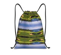 LKBNMCVRE Sacca da golf con coulisse, leggera, in tessuto di poliestere 210D, borsa da palestra e da viaggio con fodera impermeabile, spallacci regolabili pieghevoli, Nero , S
