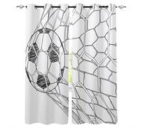 LKCD Tende Oscuranti 3D Bianco E Nero Calcio Sport Ragazzo 200X160Cm Tende Oscuranti Termiche Cameretta Decorativi Finestra Balcone Per Cameretta Dei Bambini