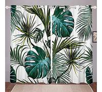 LKCD Tende Oscuranti Con Stampa 3D, Palma Con Foglie Tropicali 140X160Cm Tende Forate Oscuranti 3D E Insonorizzate Set Da 2 Pezzi, Per Camera Da Letto, Cameretta Dei Bambini